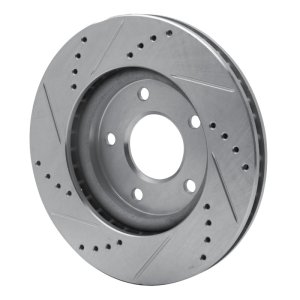 Dodge Caliber Brake Rotor (1) - Front Right - R1 Concepts - Drilled & Slotted - Silver - `07-`17